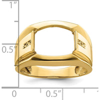 10K Yellow Gold Men's Ring Mounting - Polished Finish, Tapered Band