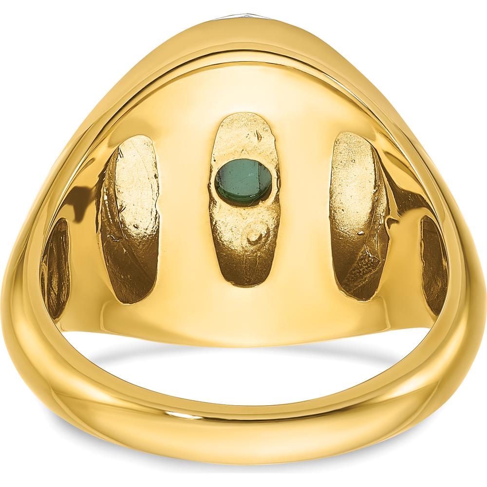 10K Yellow Gold Men's Ring with Emerald Cut Stone and Diamond Accents by IBGoodman