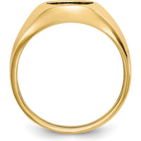 10K Yellow Gold Men's Ring with Oval Natural Onyx - 12x10mm