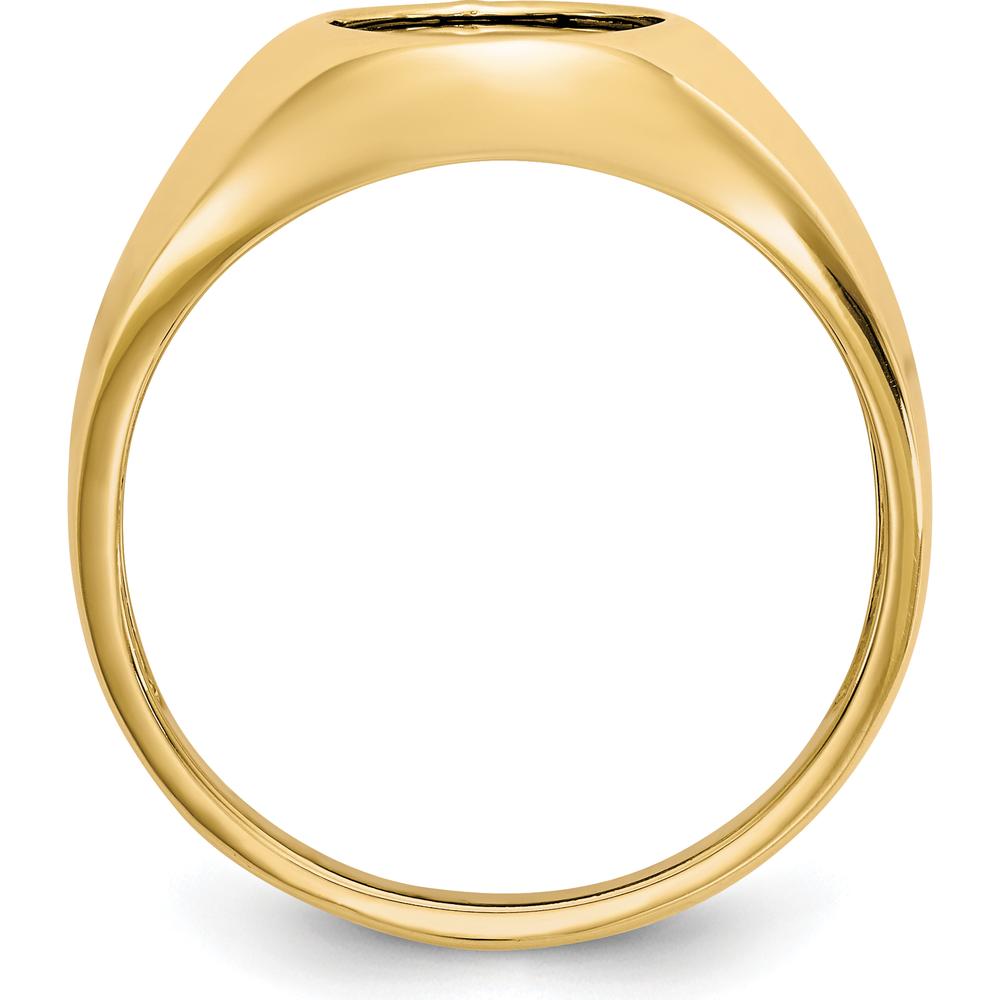 10K Yellow Gold Men's Ring with Oval Natural Onyx - 12x10mm