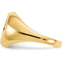 10K Yellow Gold Men's Ring with Oval Natural Onyx - 12x10mm