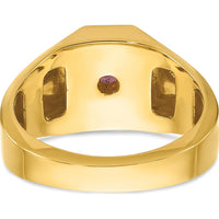 10K Yellow Gold Men's Ruby Doublet and Diamond Ring - 0.02 Carats Diamond Weight by IBGoodman