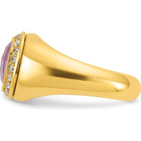 10K Yellow Gold Men's Ruby Doublet Stone and Diamond Ring with Round Diamonds by IBGoodman