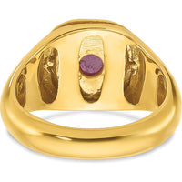 10K Yellow Gold Men's Ruby Doublet Stone and Diamond Ring with Round Diamonds by IBGoodman