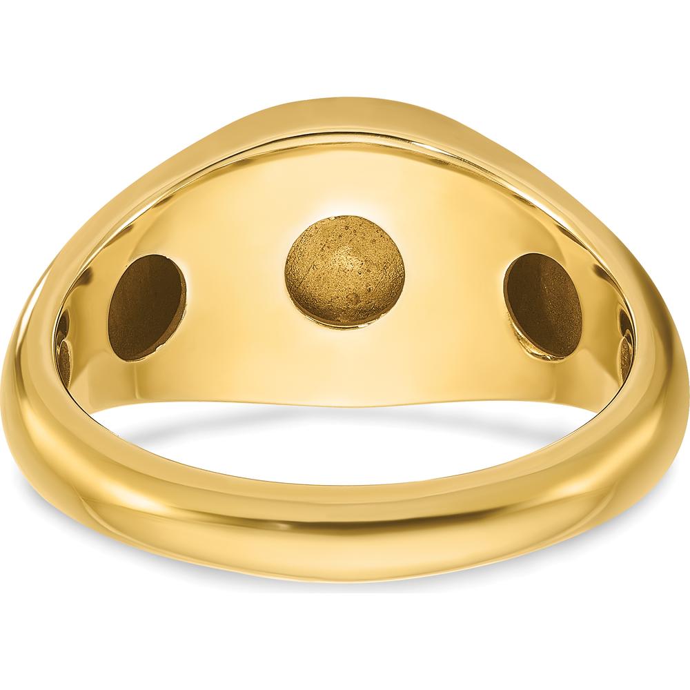 10K Yellow Gold Men's Ruby Doublet Stone Complete Ring with Lab-Created Ruby - Bold Red Elegance by IBGoodman