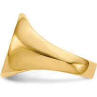 10K Yellow Gold Men's Signet Ring with Polished & Brushed Finish - Engravable, Closed Back Design