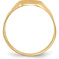 10K Yellow Gold Men's Signet Ring with Polished & Brushed Finish - Engravable Closed Back Design