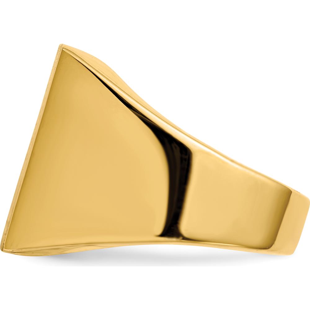 10K Yellow Gold Men's Signet Ring with Polished & Brushed Finish - Sizeable, Engravable, Open Back Design