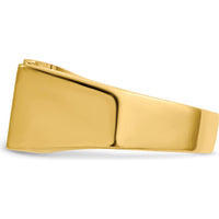 10K Yellow Gold Men's Signet Ring with Polished and Satin Finish - 10.0x17.0mm Face
