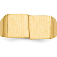 10K Yellow Gold Men's Signet Ring with Polished and Satin Finish - 10.0x17.0mm Face
