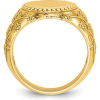 10K Yellow Gold Men's Signet Ring with Polished Finish by IBGoodman