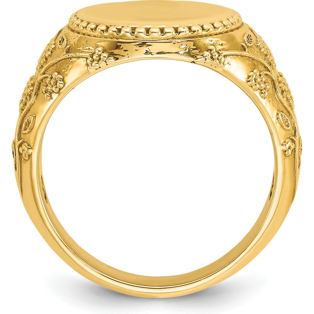 10K Yellow Gold Men's Signet Ring with Polished Finish by IBGoodman