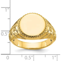 10K Yellow Gold Men's Signet Ring with Polished Finish by IBGoodman