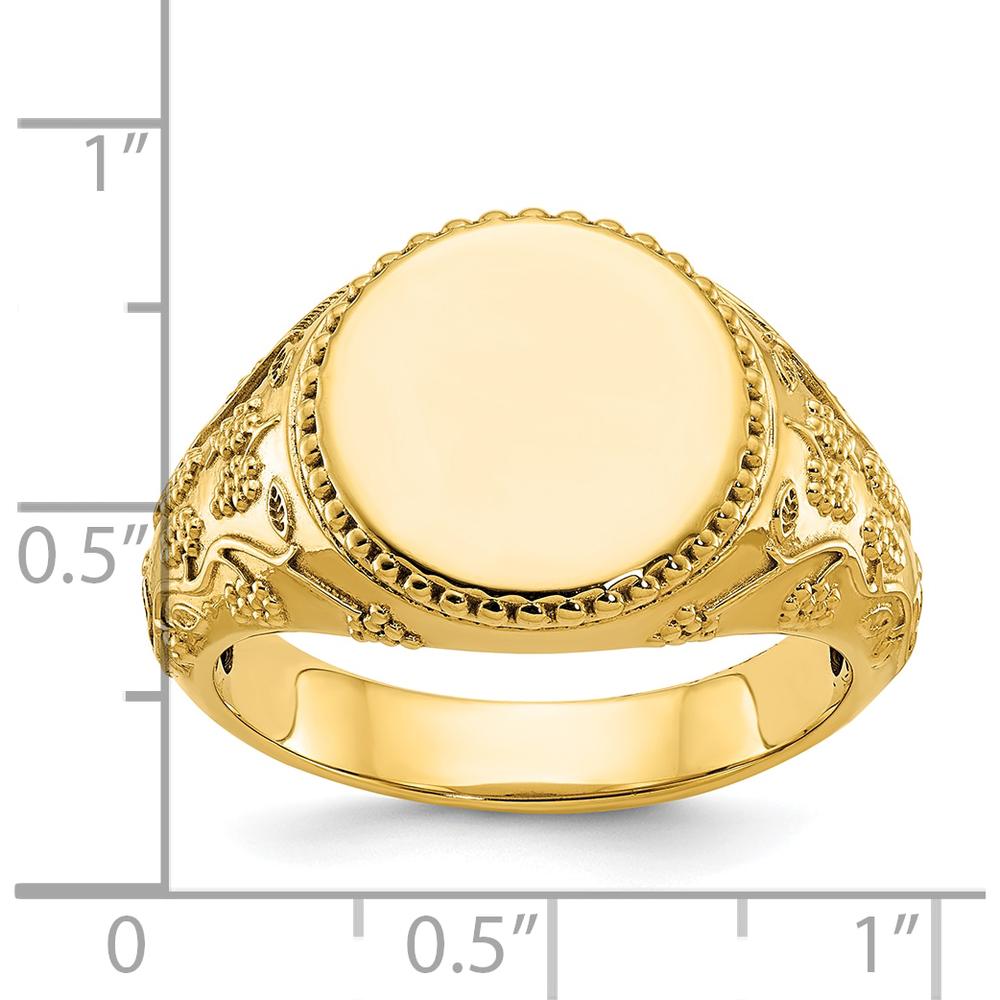 10K Yellow Gold Men's Signet Ring with Polished Finish by IBGoodman