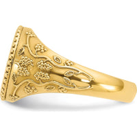 10K Yellow Gold Men's Signet Ring with Polished Finish by IBGoodman