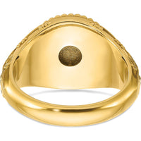 10K Yellow Gold Men's Signet Ring with Polished Finish by IBGoodman