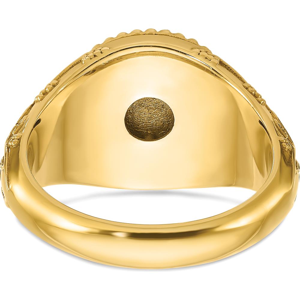 10K Yellow Gold Men's Signet Ring with Polished Finish by IBGoodman