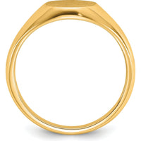 10K Yellow Gold Men's Signet Ring with Polished Satin Finish by IBGoodman