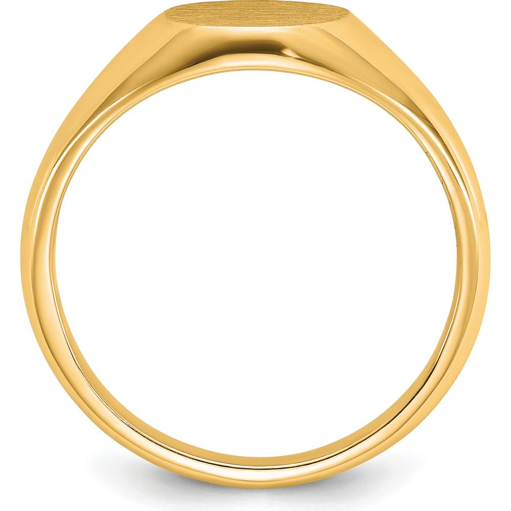 10K Yellow Gold Men's Signet Ring with Polished Satin Finish by IBGoodman