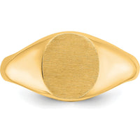 10K Yellow Gold Men's Signet Ring with Polished Satin Finish by IBGoodman