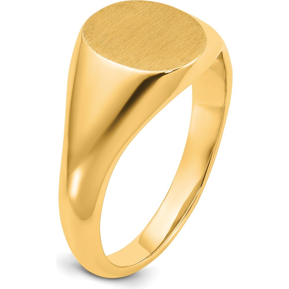 10K Yellow Gold Men's Signet Ring with Polished Satin Finish by IBGoodman