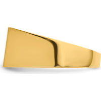 10K Yellow Gold Men's Signet Ring with Satin and Polished Finish - Engravable, 9.0x15.0mm