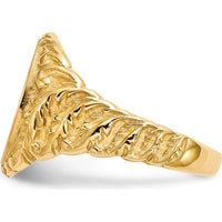 10K Yellow Gold Men's Signet Ring with Satin Finish and Engravable Top - 13mm x 10.5mm Top Dimensions