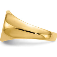 10K Yellow Gold Men's Signet Ring with Satin Finish - Engravable 12.5x13.5mm Top