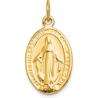 10K Yellow Gold Miraculous Medal Pendant - Faith & Spiritual Charm