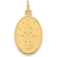 10K Yellow Gold Miraculous Medal Pendant - Faith & Spiritual Charm