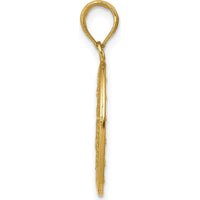 10K Yellow Gold Miraculous Medal Pendant with Engraved Virgin Mary - 27mm Length