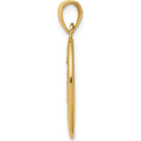 10K Yellow Gold Miraculous Medal Pendant with Virgin Mary Engraving