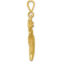 10K Yellow Gold Moose Charm Pendant - 35mm Length