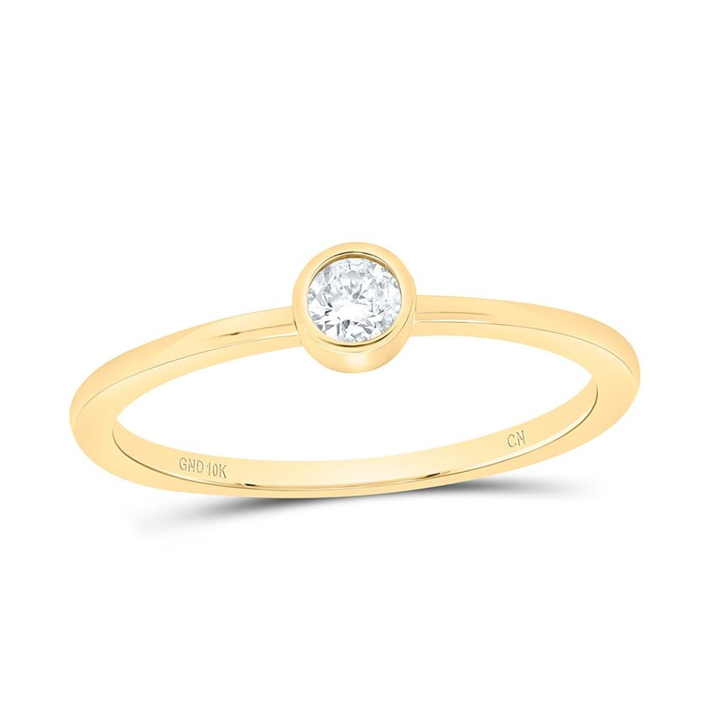 10K Yellow Gold Natural Diamond Promise Ring - 1/8 Carat Total Diamond Weight