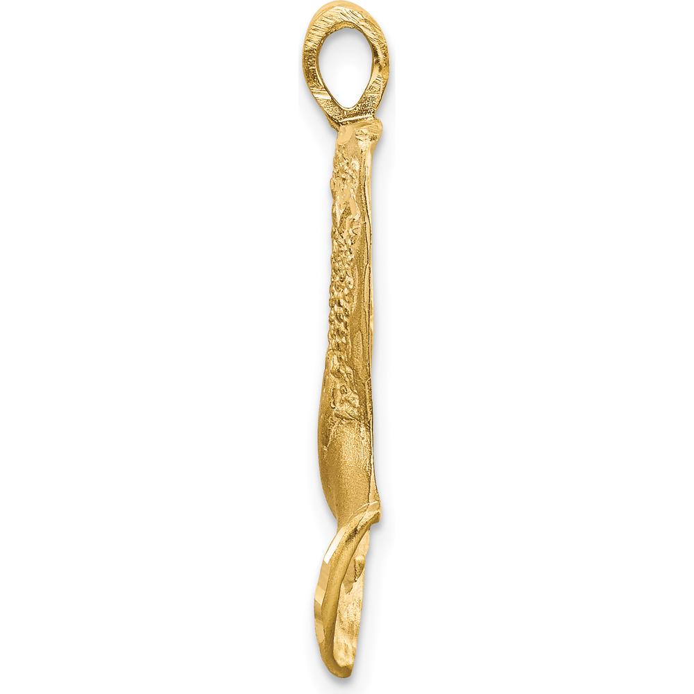 10K Yellow Gold Nefertiti Pendant - Polished Finish - 30mm Length
