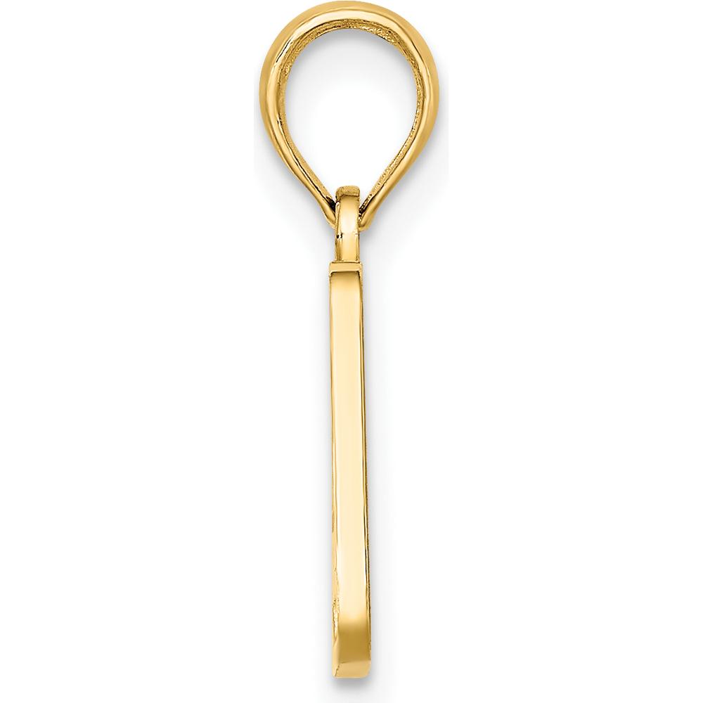 10K Yellow Gold OBX North Carolina License Plate Charm Pendant