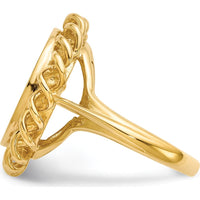 10K Yellow Gold Open Back Engravable Signet Ring - 17mm x 19mm Top Size