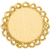 10K Yellow Gold Open Back Engravable Signet Ring - 17mm x 19mm Top Size