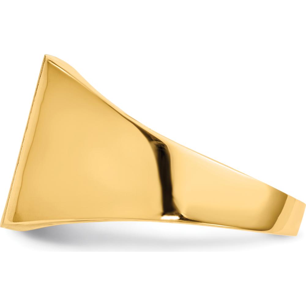 10K Yellow Gold Open Back Men's Signet Ring with Satin and Polished Finish - Sizeable from 8 to 12