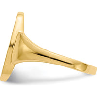 10K Yellow Gold Open Back Signet Ring - Engravable, Satin Finish, 14.5x9mm