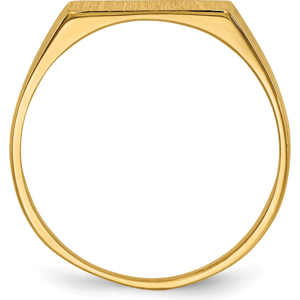 10K Yellow Gold Open Back Signet Ring with Polished & Brushed Finish - 5.5x12.0mm Top Width