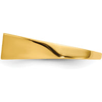 10K Yellow Gold Open Back Signet Ring with Polished & Brushed Finish - 5.5x12.0mm Top Width