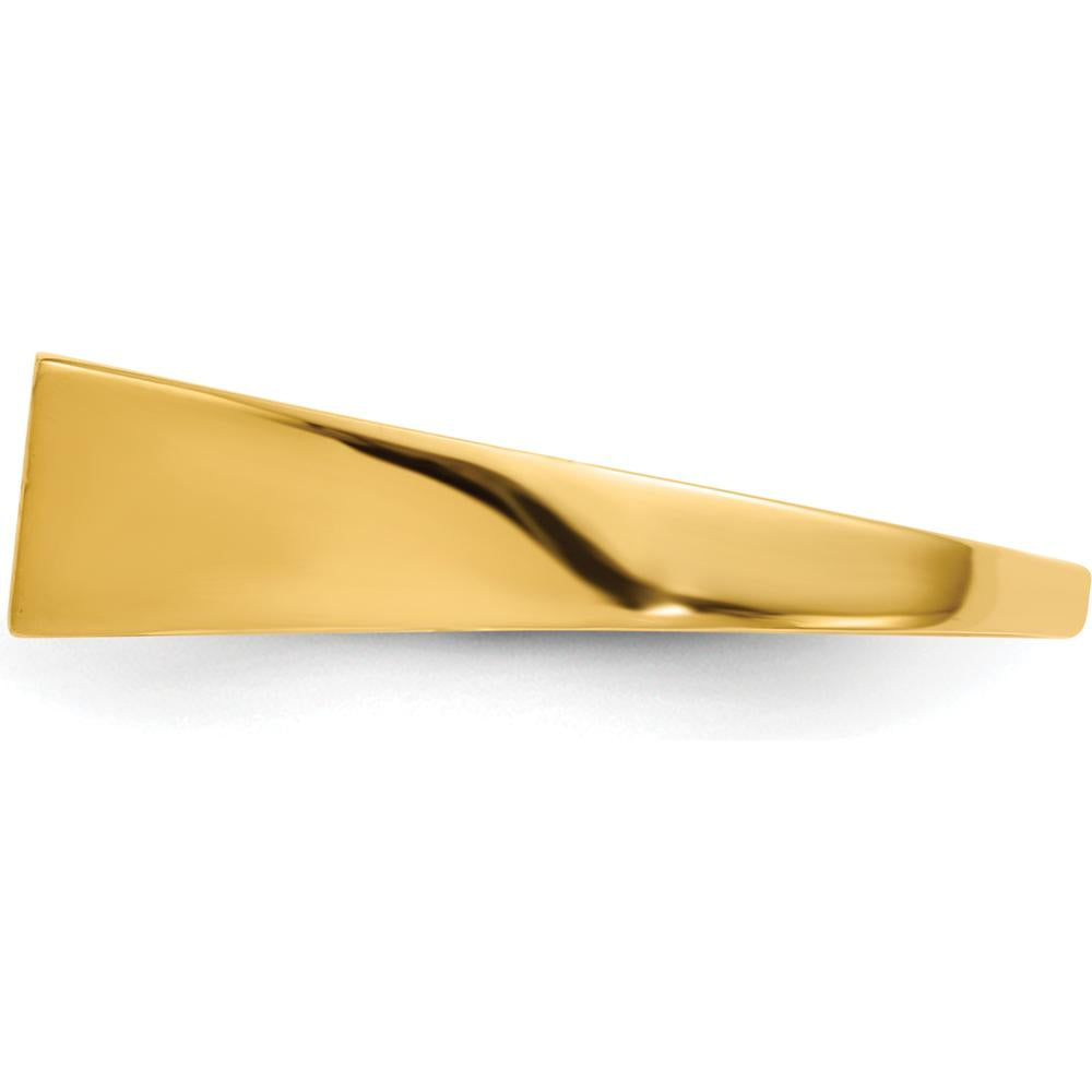 10K Yellow Gold Open Back Signet Ring with Polished & Brushed Finish - 5.5x12.0mm Top Width