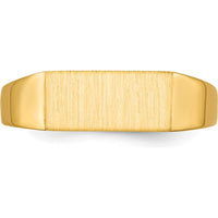 10K Yellow Gold Open Back Signet Ring with Polished & Brushed Finish - 5.5x12.0mm Top Width