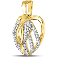 10K Yellow Gold Open Heart Pendant Necklace with Prong-Set Round Diamonds - 0.20 Carat Total Diamond Weight