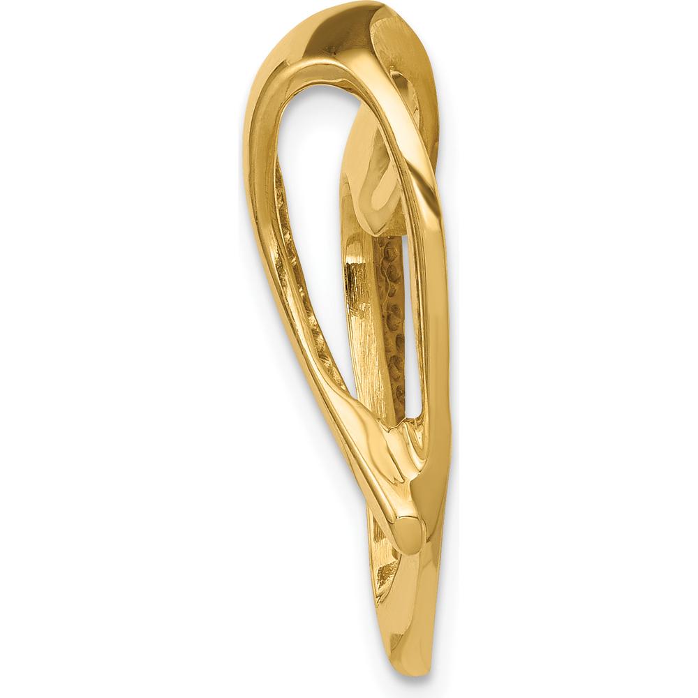 10K Yellow Gold Open Heart Slide Pendant - Sophisticated Minimalist Design