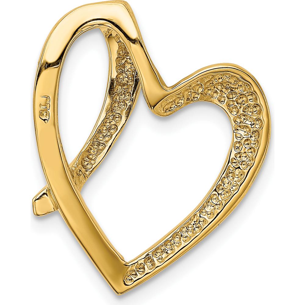 10K Yellow Gold Open Heart Slide Pendant - Sophisticated Minimalist Design