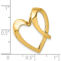 10K Yellow Gold Open Heart Slide Pendant - Sophisticated Minimalist Design