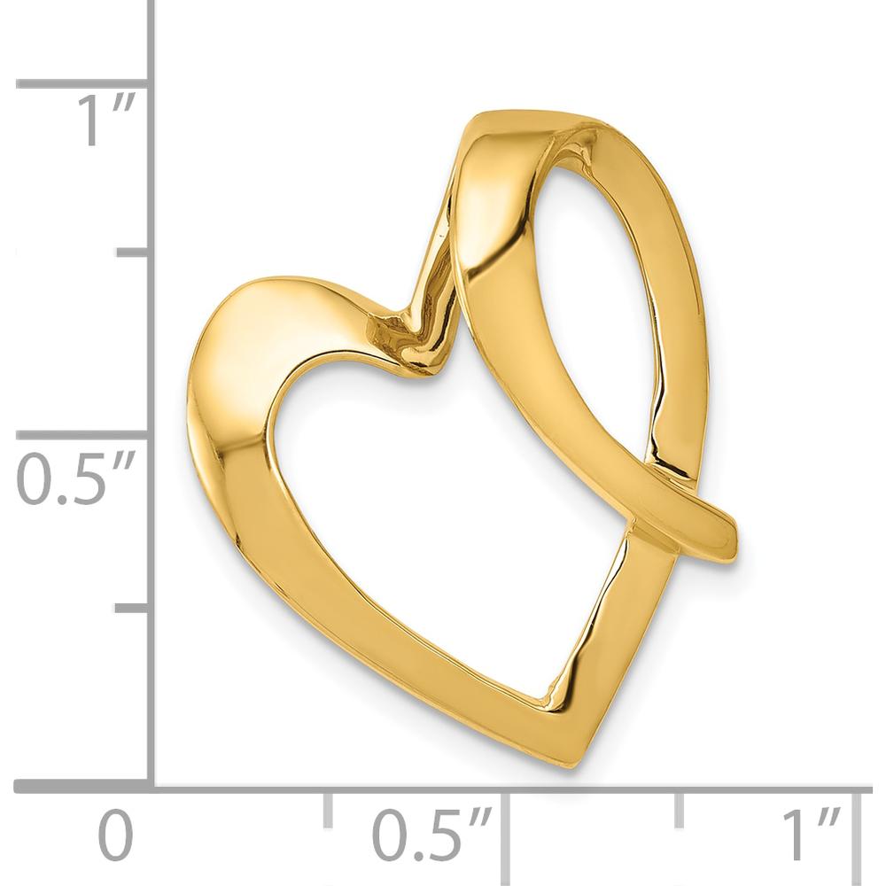 10K Yellow Gold Open Heart Slide Pendant - Sophisticated Minimalist Design