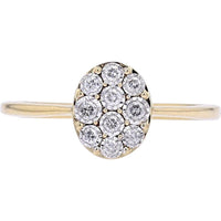 10K Yellow Gold Oval Cluster Miracle Set Diamond Ring - 0.15 Carat Total Diamond Weight